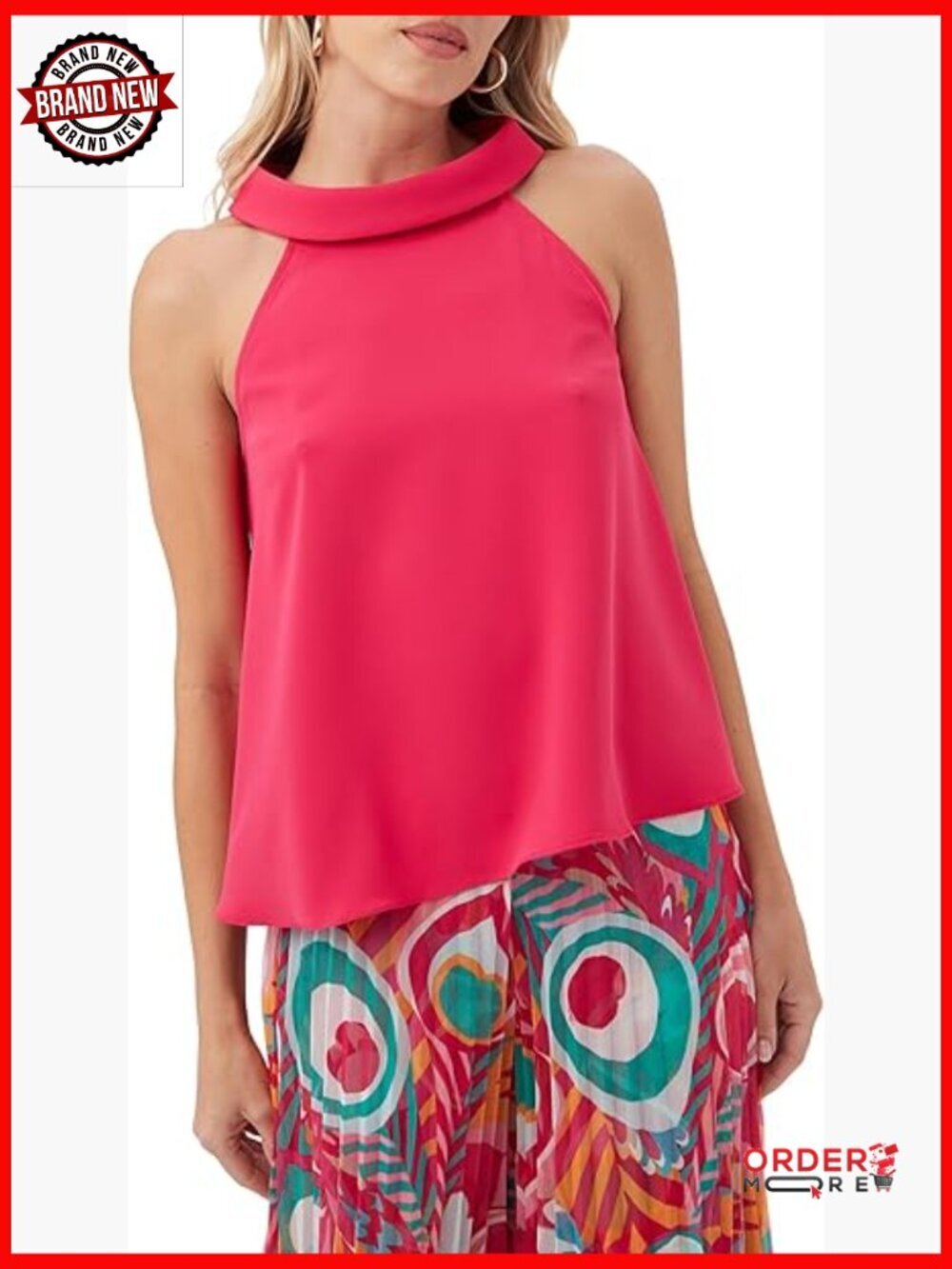 Folded Halter Top with Cutout Shoulders Blouse